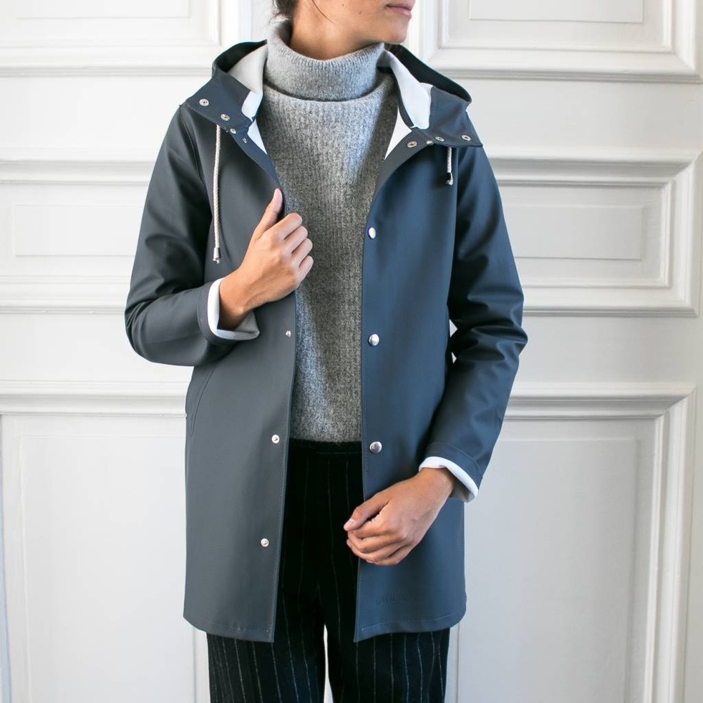 Stutterheim Unisex Rain Coat - Charcoal XS Womens